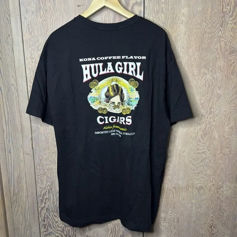 NWT Kona Coffee Flavor HULA GIRL CIGARS Aloha from Hawaii White T-Shirt M - Picture 5 of 6